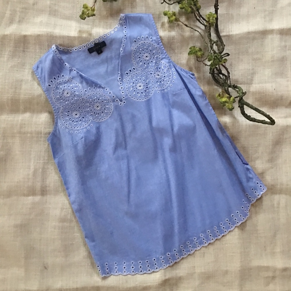 Jcrew Blue Sleeveless Top - Picture 4 of 8